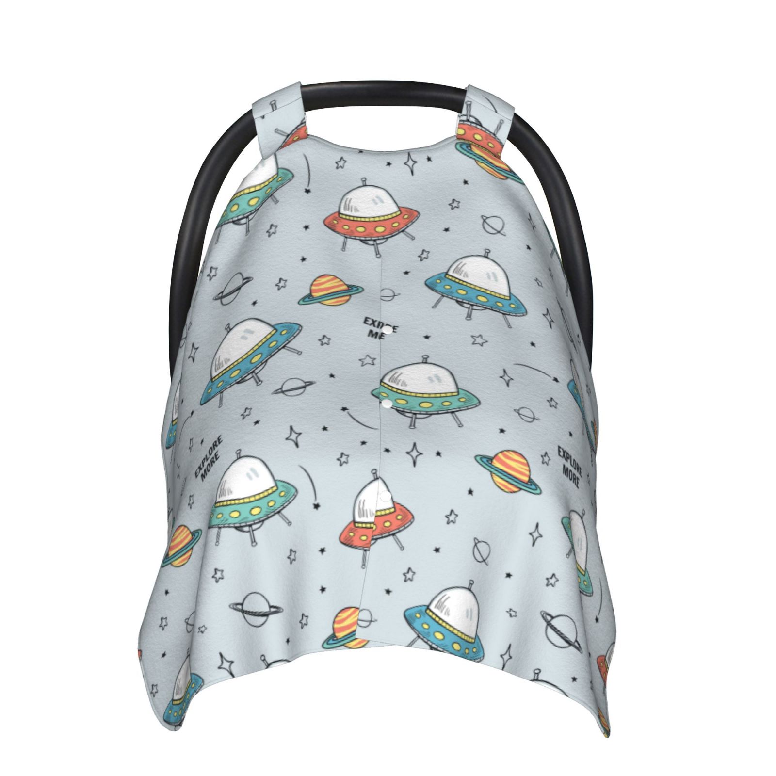 Naloa Spaceship Baby Car Seat Cover, Breathable Baby Carrier Cover, Multiuse Baby Carrier Cover & Nursing Breastfeeding Cover