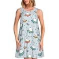thumbnail image 1 of Naloa Spaceship Print Women's Summer Spring Casual Beach Sundress,Vacation Sleeveless Tank Crewneck Loose Dresses, 1 of 7