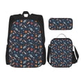 thumbnail image 1 of Naloa Spaceships And Stars In Outer Space Print Large Capacity Backpack Lunch Bag Pencil Case Combination 3 Piece Set for Student, 1 of 8