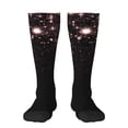 thumbnail image 1 of Naloa Sparkling Pink Night Sky Knee Socks, High Socks Long Stretchy Sock Women Knee High Stocking, Long Socks for Women, 1 of 6