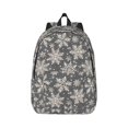 thumbnail image 1 of Naloa Sparkling Snowflakes Canvas Backpack for Men Women Rucksack Casual Travel Daypack College Tote Satchel Bookbag for Teens-Medium, 1 of 7