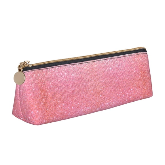 Naloa Sparkly Glitter Print Leather Pencil Case - Portable Big Capacity Pencil Pouch Organizer Bag Stationery Bag for Work & Office Pencil Pen Case