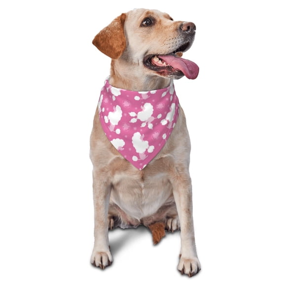 Naloa Sparkly Pink Glitter Dog Bandanas 1PC Washable Triangle Dog Scarfs Premium Durable Fabric, for Small Medium Large Dogs and Cats