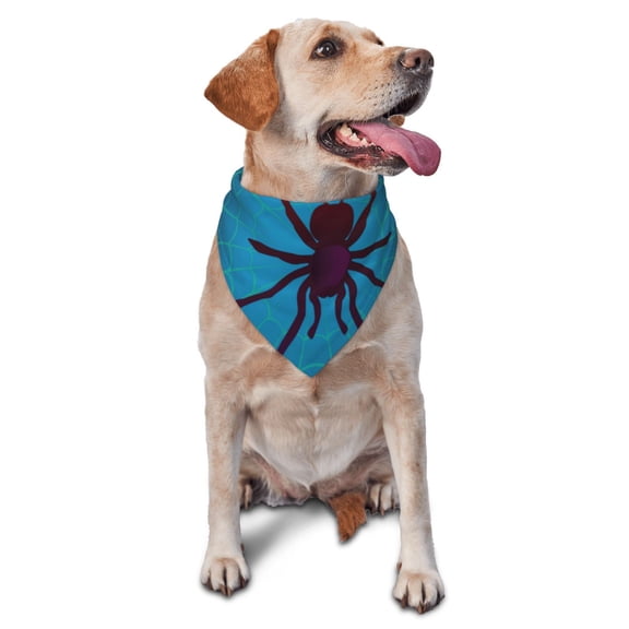 Naloa Spider And Cobweb Dog Bandanas 1PC Washable Triangle Dog Scarfs Premium Durable Fabric, for Small Medium Large Dogs and Cats