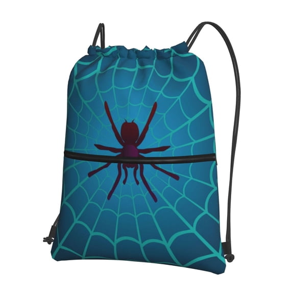 Naloa Spider And Cobweb Drawstring Backpack String Bag Cinch Water Resistant for Gym Shopping Sport Yoga