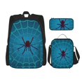 thumbnail image 1 of Naloa Spider And Cobweb Print Large Capacity Backpack Lunch Bag Pencil Case Combination 3 Piece Set for Student, 1 of 8