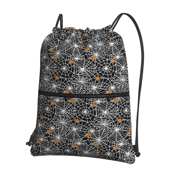 Naloa Spider Cobweb Drawstring Backpack String Bag Cinch Water Resistant for Gym Shopping Sport Yoga