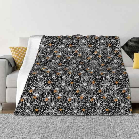 Naloa Spider Cobweb Flannel Blankets - Thick and Warm Blanket for Winter, Soft Fuzzy Plush King Blanket for All Seasons40"x30"