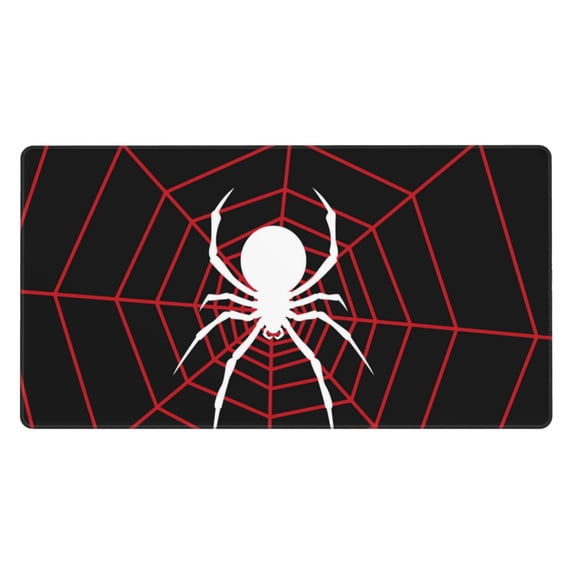 Naloa Spider On The Web Gaming Mouse Pad Large Mouse Mat Long Extended Desk Pad Non-Slip Rubber Mice Pads Stitched Edges Thin Pad (16x29.5 Inch)