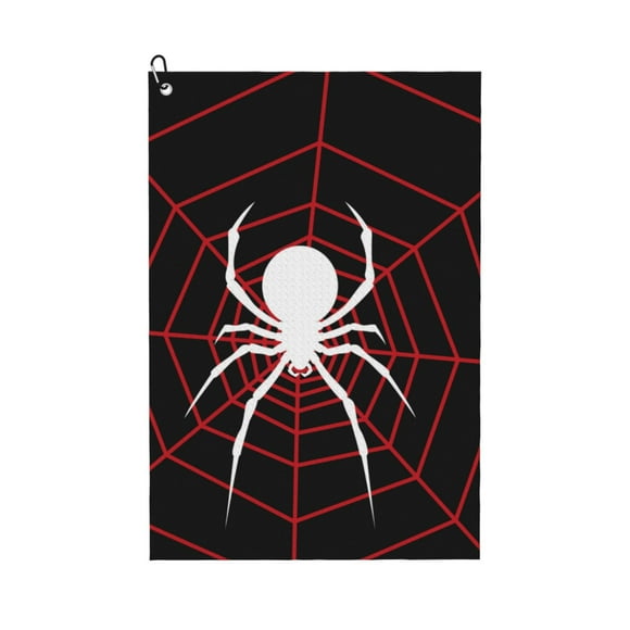 Naloa Spider On The Web Golf Towel Golf Gift for Men and Women Golf Towel with Carabiner Clip to Quickly Remove Mud, Dirt and Sweat
