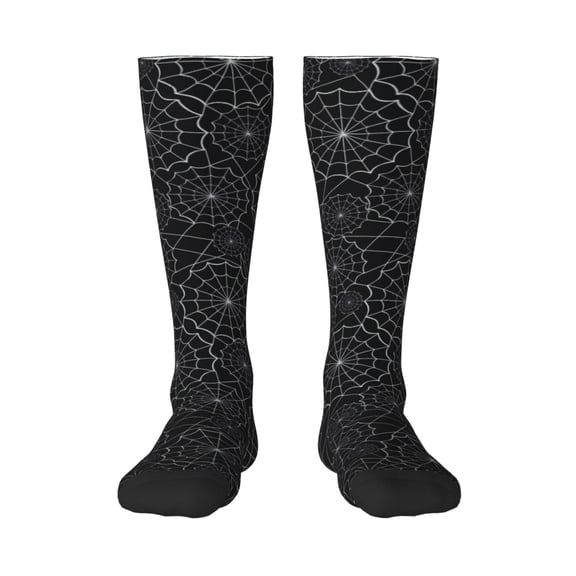 Naloa Spider Web Black Thigh High Socks Extra Long Stretchy Sock Women Over Knee High Opaque Stocking Daily Wear