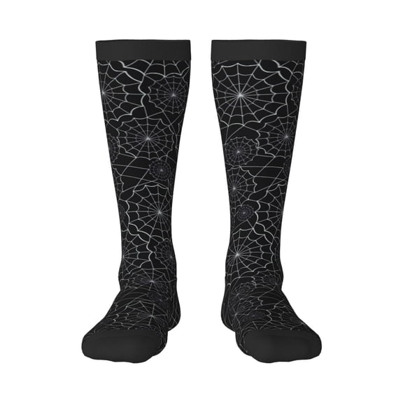 Naloa Spider Web Black Thigh High Socks Extra Long Stretchy Sock Women Over Knee High Opaque Stocking Daily Wear