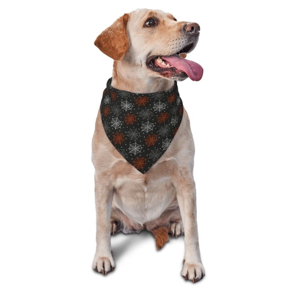 Naloa Spider Web Dog Bandanas 1PC Washable Triangle Dog Scarfs Premium Durable Fabric, for Small Medium Large Dogs and Cats