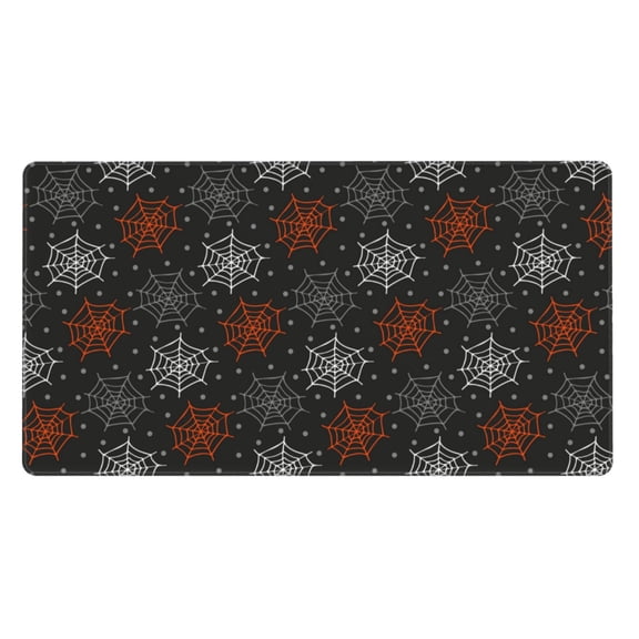 Naloa Spider Web Gaming Mouse Pad Large Mouse Mat Long Extended Desk Pad Non-Slip Rubber Mice Pads Stitched Edges Thin Pad (16x29.5 Inch)