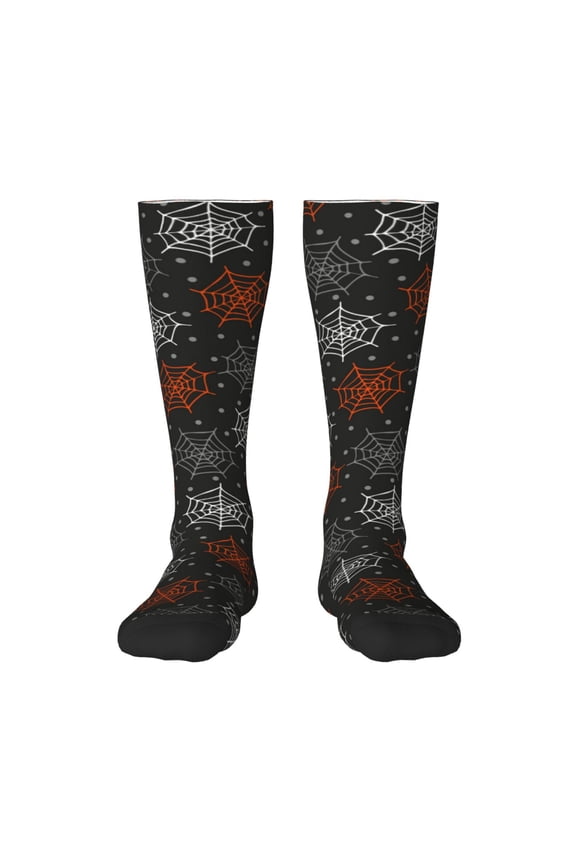 Spider Web Thigh High Socks Extra Long Stretchy Sock Women Over Knee High Opaque Stocking Daily Wear