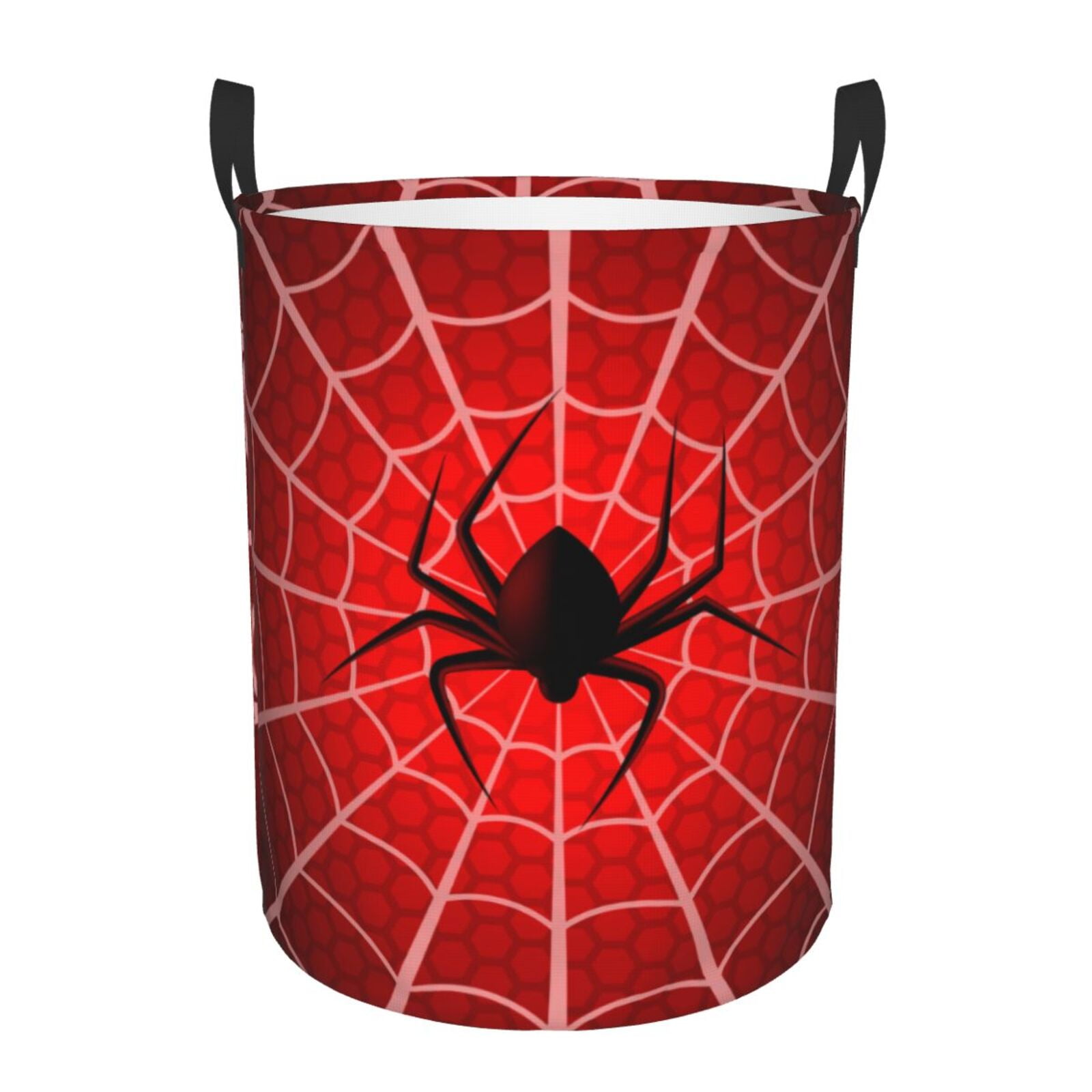 Naloa Spider Web1 Large Laundry Basket Waterproof Round Collapsible Storage bin with Handles for Hamper Kids Room,Toy StorageSmall