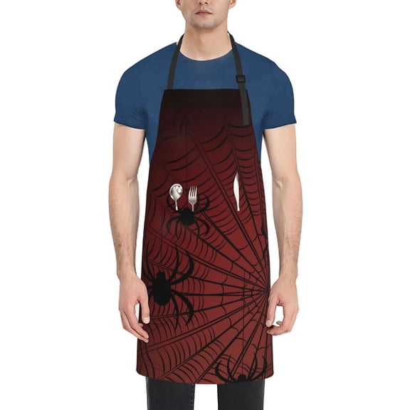 Naloa Spiders On A Web Apron Kitchen Aprons with Pockets for Women Men Chef