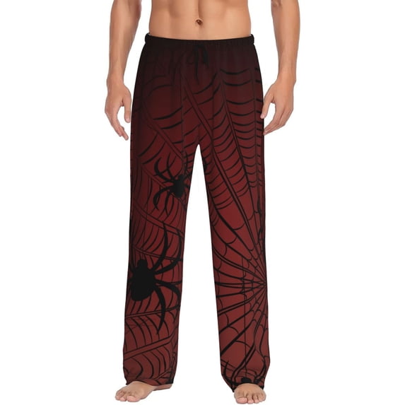 Naloa Spiders On A Web Pajama Pants Men, PJ Bottoms, Sleep & Lounge Pants-Medium