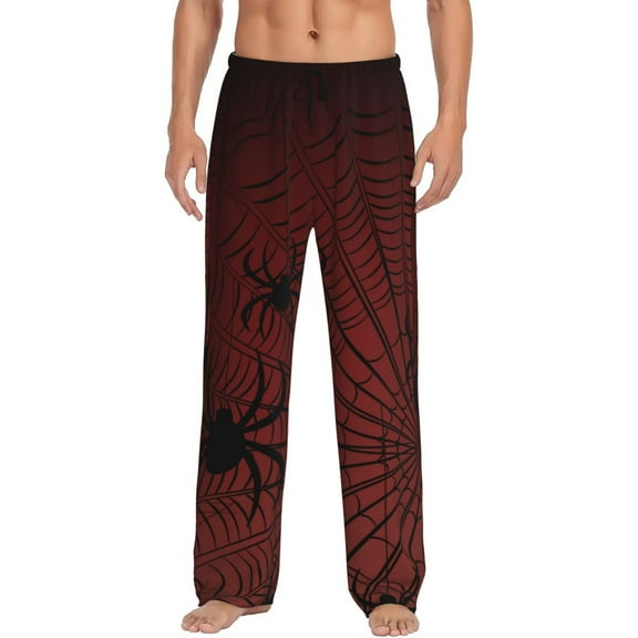 Naloa Spiders On A Web Pajama Pants Men, PJ Bottoms, Sleep & Lounge Pants-XX-Large