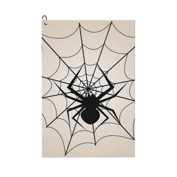 Naloa Spiders On The Web 1 Golf Towel Golf Gift for Men and Women Golf Towel with Carabiner Clip to Quickly Remove Mud, Dirt and Sweat