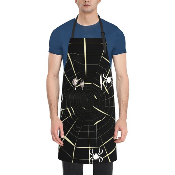Naloa Spiders On The Web Apron Kitchen Aprons with Pockets for Women Men Chef