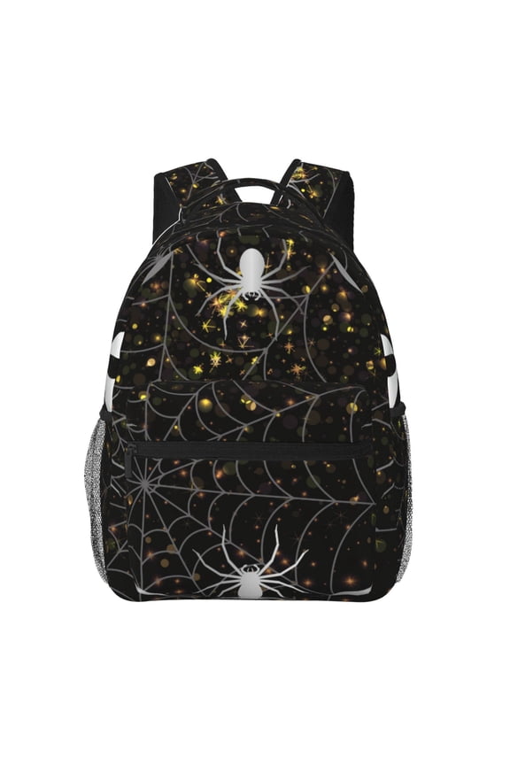 Spiderweb Bats And A Spider Print Solid Color Tie Formal Necktie for MenSuitable for business, daily life, work