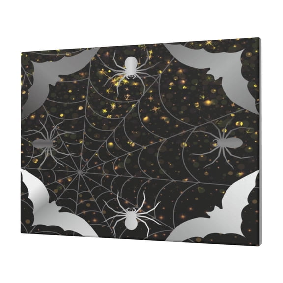 Naloa Spiderweb Bats And A Spider Print Canvas Picture,Wall Pictures, Modern Decorative Poster,Art Prints for Bedroom, Toilet, 40 x 30 cm, Built-in Wooden Frame