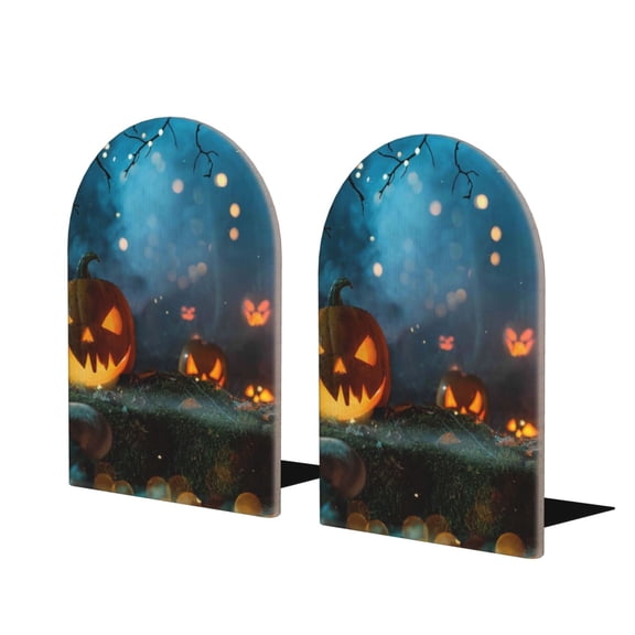 Naloa Spooky Halloween 2 Pcs Bookend Large Capacity Office Book Ends for Home Office Library School Study Decoration