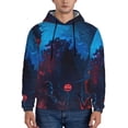 thumbnail image 1 of Naloa Spooky Halloween Night Scene Men's Casual Hooded Collar Drawstring Hoodies Pullover Sweatshirts Casual Long Sleeve Shirts-Medium, 1 of 7