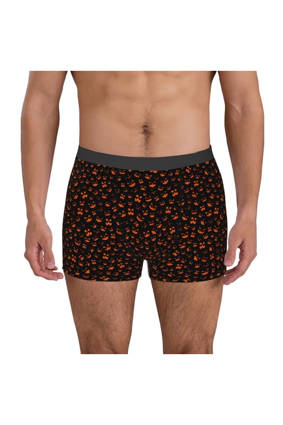 Spooky Pumpkin Face Mens Underwear - Boxers for Men, Mens Boxer Briefs, Classic Briefs for Men-XX-Large