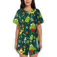 thumbnail image 1 of Naloa Sport Monster Women's Short-Sleeved Pajama Set, Loungewear, Summer pajamas, Breathable Cozy - X-Large, 1 of 9