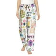 thumbnail image 1 of Naloa Spring Flowers Birds Print Women’s Ultra-Soft Comfy Pajama Lounge Pants with Pockets & Drawstring, 1 of 8