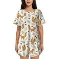 thumbnail image 1 of Naloa Squirrel And Leaves Women's Short-Sleeved Pajama Set, Loungewear, Summer pajamas, Breathable Cozy - 4X-Large, 1 of 9