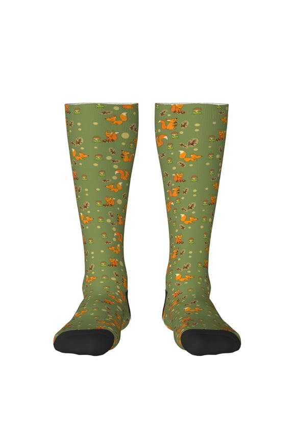 Squirrel And Nuts Thigh High Socks Extra Long Stretchy Sock Women Over Knee High Opaque Stocking Daily Wear