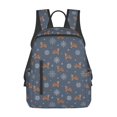 thumbnail image 1 of Naloa Squirrel And Snowflakes Print Lightweight DayBackpack Suitable for school, work, shopping, travel, etc., 1 of 1