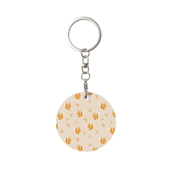 Naloa Squirrel Animal Print Round Keychain Keychain Key Ring, Key Tag, Key Chain Bulk for Gift Accessories (Round)