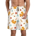 thumbnail image 1 of Naloa Squirrel Maple Leaves And Nuts Men's Beach Shorts, Surfing shorts, Swim trunks, Quick Dry Swim Trunks for Surfing Beach Fun - X-Large, 1 of 9