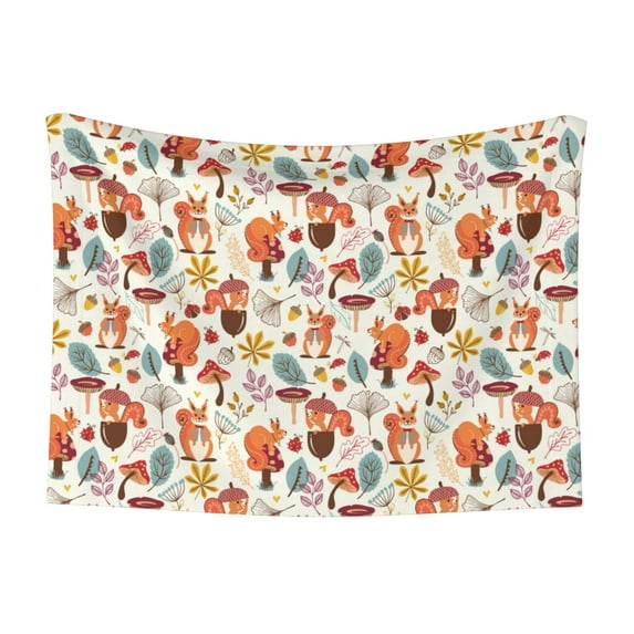 Naloa Squirrel Nuts Mushroom Dog Blanket, 3 Sizes Cat Blanket for Indoor Cats Large Medium Small Dog Gifts-Small