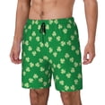 thumbnail image 1 of Naloa St Patrick's Day Print Men Swim Trunks with Compression Liner ,Board Shorts,Men's Swim Shorts with Drawstring and Elastic Waistband-X-Large, 1 of 6
