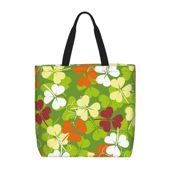 Naloa St. Patrick's Day3 Tote Bag for Women, Foldable Tote Bag With Zipper, Large Shoulder Bag, Top Handle Handbag for Travel, Work, Shopping