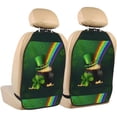 thumbnail image 1 of Naloa St. Patrick's Day4 2Pcs Anti-Kick Back Seat Cover Kick Mat, Car Seat Protector with 3 Storage Pockets, 1 of 8