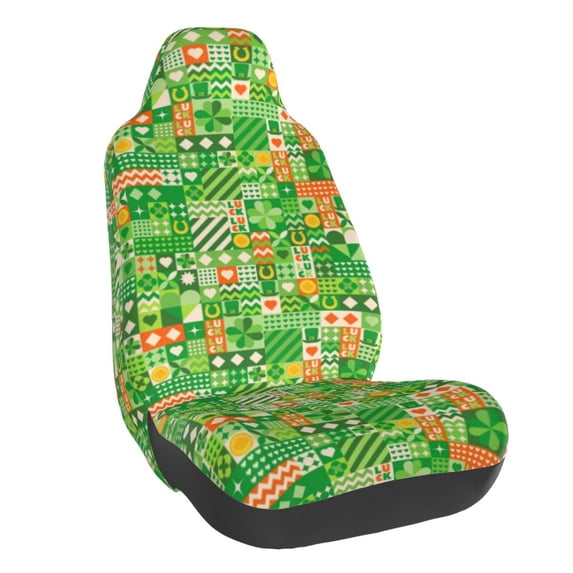 Naloa St Patrick's Day6 Car Seat Covers Universal Front Seat Coves for Car Accessories ,Padded Car Covers for Automotive, SUV, Truck, and Van