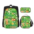 thumbnail image 1 of Naloa St Patrick's Day6 Print Large Capacity Backpack Lunch Bag Pencil Case Combination 3 Piece Set for Student, 1 of 8