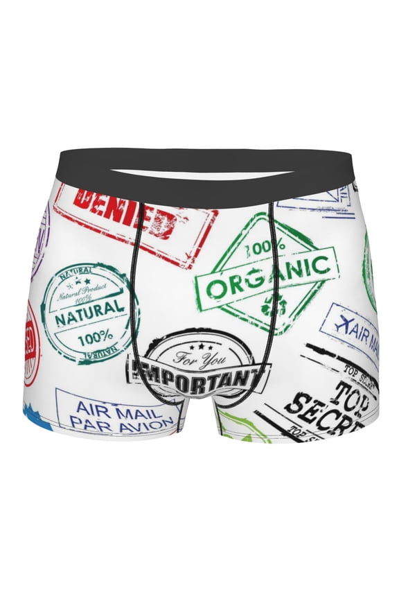 Stamp Set Collection Print Mens Underwear - Boxers for Men, Classic Briefs for Men