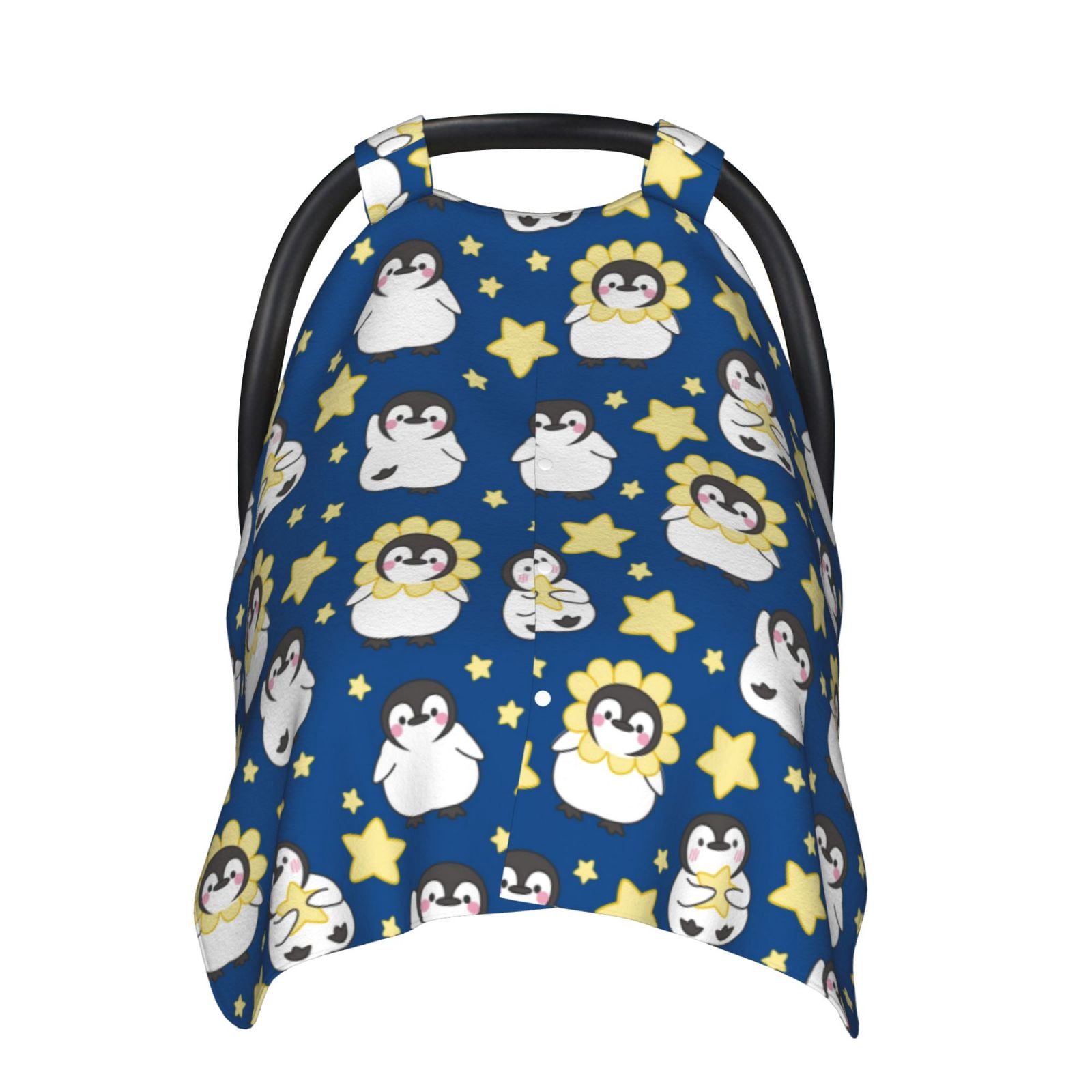 Naloa Star Penguin Baby Car Seat Cover, Breathable Baby Carrier Cover, Multiuse Baby Carrier Cover & Nursing Breastfeeding Cover