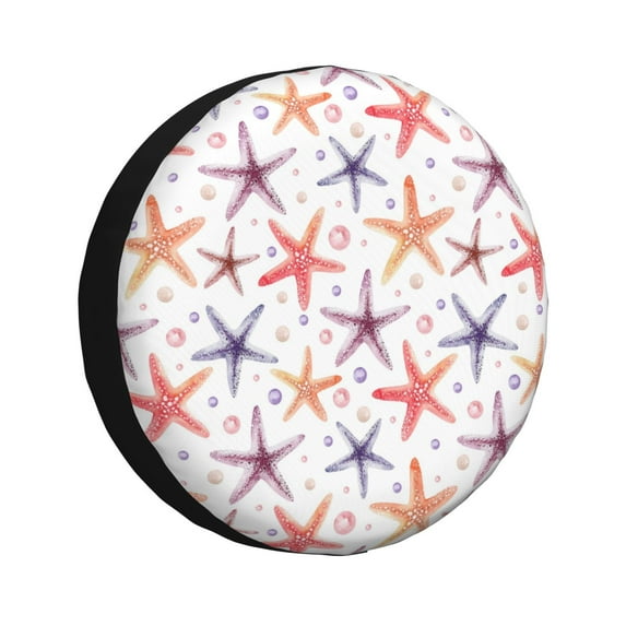 Naloa Starfish 1 PVC Leather Spare Tire Wheel Cover for Car Truck SUV Camper Trailer Universal Fit many size15 inch