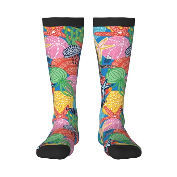 Naloa Starfish And Algae Thigh High Socks Extra Long Stretchy Sock Women Over Knee High Opaque Stocking Daily Wear