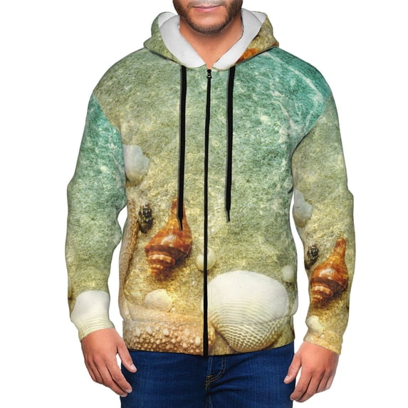 Naloa Starfish And Seashell Men’s Hoodies, Zip up Hoodie, Sweatshirts,Hoodies for Men Sizes S-3XL-XX-Large