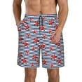 thumbnail image 1 of Naloa Starfish Navy Blue Stripe Men's Beach Shorts, Surfing shorts, Swim trunks, Quick Dry Swim Trunks for Surfing Beach Fun - Medium, 1 of 9