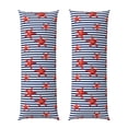 thumbnail image 1 of Naloa Starfish Navy Blue Stripe Super Soft 20x60 Body Pillow Case,Long Side Hidden Zipper（PILLOWS ARE NOT INCLUDED）, 1 of 6